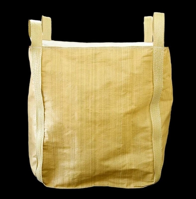 Lamine FIBC Jumbo Çantalar 850kg Sarı İnşaat Kumu Üst Kaldırma 1 Tonluk Dumpy Çantalar